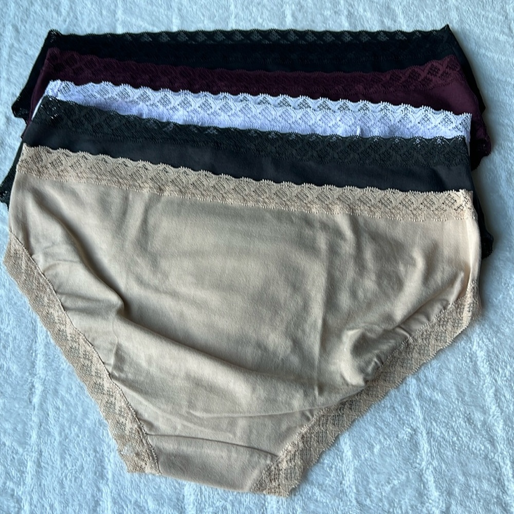 (5)NATORI Bliss Cotton Lace Briefs - Picture 4 of 10